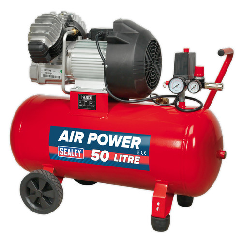 Sealey compressor 50l twin - 50l,